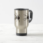 Black Widow Spider Original Drawing Art  Travel Mug<br><div class="desc">Travel Commuter Mug coffee tea beverage drinking container printed with Black Widow Spider Original Drawing Art hand drawn graphic design artwork illustration by TheFabricSeal print on demand shop at Zazzle.com #ZazzleMade ©️Original. https://www.zazzle.com/store/thefabricseal Celebrate Halloween and Goth any time of the year with our cool looking black coloured with red marking...</div>