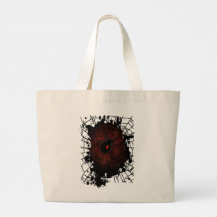 Black Widow Spider Paint Splatter Web Gothic Bold Large Tote Bag