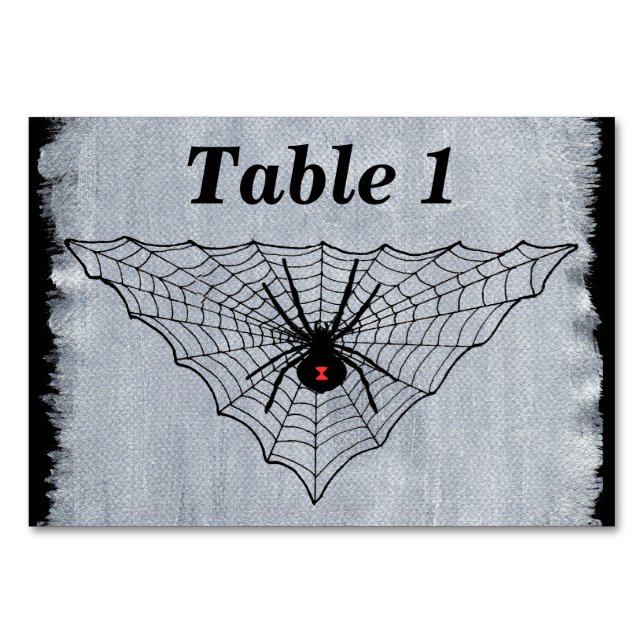 Black Widow Spider Red Marking in Black Web Table Number (Front)