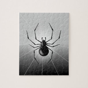 Black Widow Spider Silhouette Line Art Jigsaw Puzzle