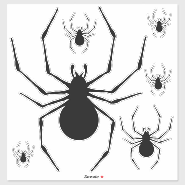Black Widow Spider Silhouette Various Sizes (Sheet)