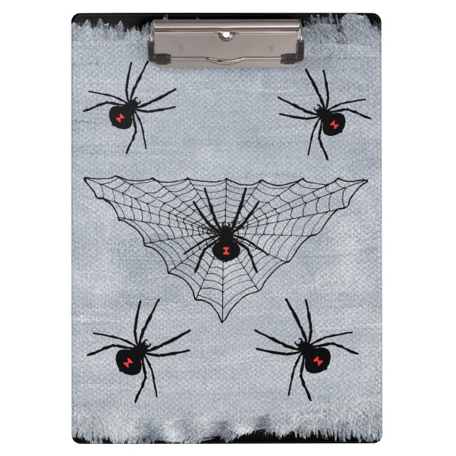 Black Widow Spider Web Halloween Gothic Clipboard (Front)