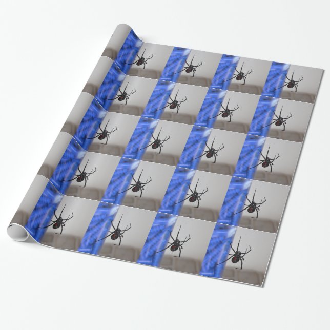 Black Widow Spider Wrapping Paper (Unrolled)