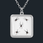 Black Widow Spiders Silver Plated Necklace<br><div class="desc">Great for Halloween and people who just love scary,  spooky,  creepy and supernatural stuff. Perfect gift for anyone who loves Halloween,  October,  fright nights or any other spooky occasion.</div>