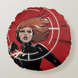 Black Widow Targeted Round Pillow