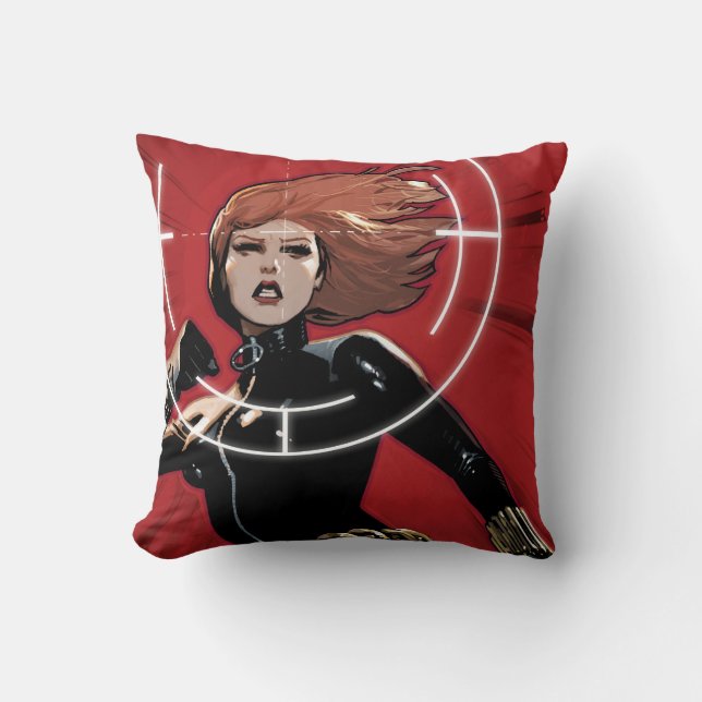 Black Widow Targeted Throw Pillow (Front)