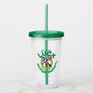 Black Widow "Who Needs Luck" Acrylic Tumbler