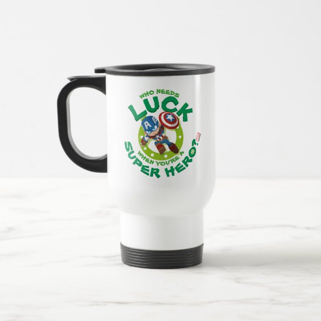 Black Widow "Who Needs Luck" Travel Mug (Left)