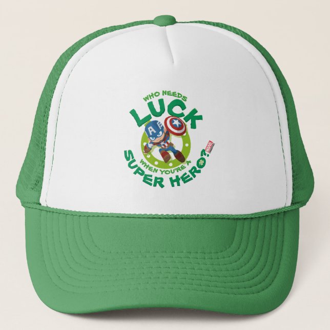 Black Widow "Who Needs Luck" Trucker Hat (Front)