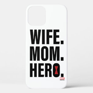 Black Widow   Wife. Mom. Hero. iPhone 12 Case