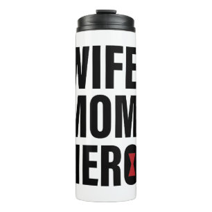 Black Widow   Wife. Mom. Hero. Thermal Tumbler