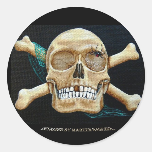 "Black Widow's New Home" Classic Round Sticker (Front)