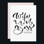 Black Wife Mom Boss Calligraphy Mother's Day Holiday Card<br><div class="desc">Happy Mother's Day! Share your message to the best mom ever with this customizable Mother's Day card. It features "Wife Mom Boss" in modern calligraphy. This calligraphy Mother's Day card is also perfect as a birthday card.</div>