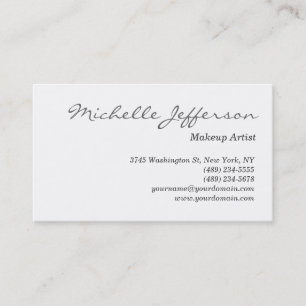 Black Wihte Grey Makeup Artist Business Card