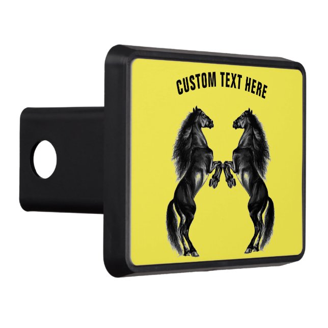 Black Wild Horse Hitch Cover Custom Text and Colou (Right)
