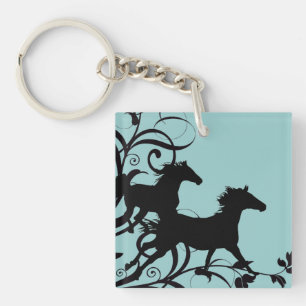 Black Wild Horses Keychain