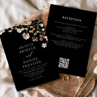 Black Wildflower All in One QR Code Wedding