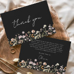 Black Wildflower Bridal Shower Thank You<br><div class="desc">Express your gratitude with our Wildflower Bridal Shower Thank You Card. This beautifully designed card captures the essence of nature's charm, featuring vibrant wildflowers against a warm terracotta backdrop. The delicate wildflowers symbolize the beauty and uniqueness of each moment shared during the bridal shower. The colour palette adds a touch...</div>