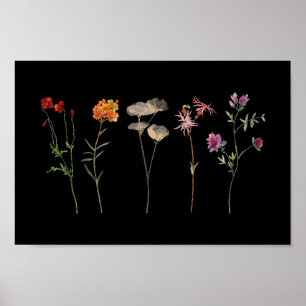 Black Wildflower Lesbian Pride Wall Art