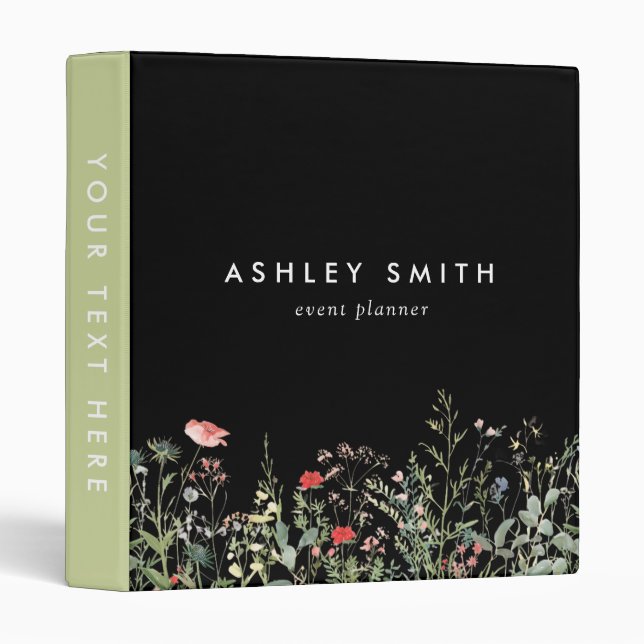 Black Wildflower Meadow Binder (Front/Spine)