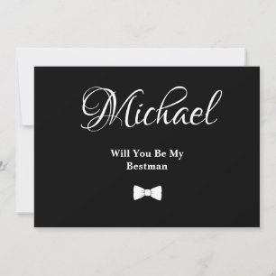 Black Will You Be My Groomsman Card