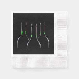 Black Wine Bottle Coined Cocktail Paper Napkin
