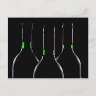 Black Wine Bottles Postcard