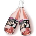 Black Wine Luxury 30th Birthday Personalized Sparkling Wine Label<br><div class="desc">Rose Wine Luxury Birthday design. Matching products can be found in Fine Like Wine collection.</div>