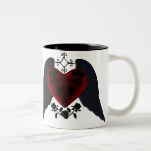 Black Winged Goth Heart Mug