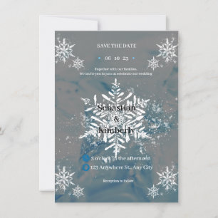 Black Winter Wedding Invitation