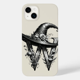 Black Witch Hat Witchy Letter W Custom Initial  Case-Mate iPhone 14 Plus Case