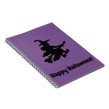 Black Witch on Purple - Happy Halloween 