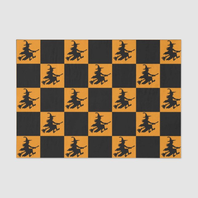 Black Witches Chequered Tissue Paper (Front)