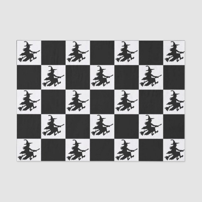 Black Witches Chequered Tissue Paper (Front)
