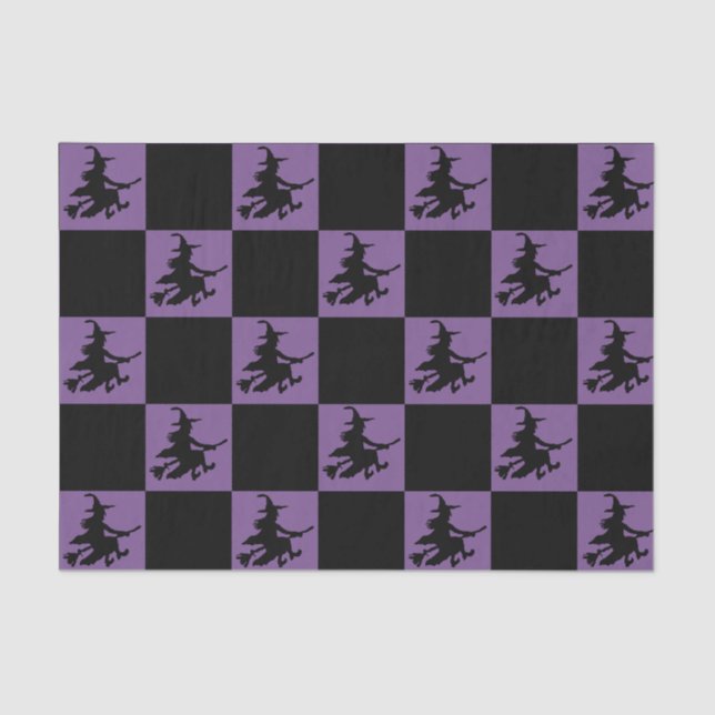 Black Witches Chequered Tissue Paper (Front)