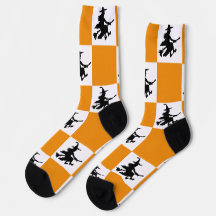 Black Witches Orange & White Chequered