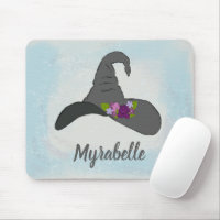 Black Witch's Hat with Flowers Personalized