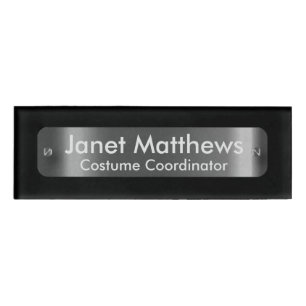 Black with A Dark Silver Label Plate -Personalized