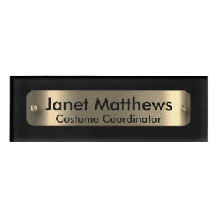 Black with A Gold Label Plate - Personalized