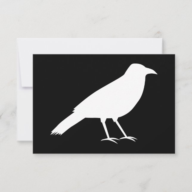 Black with a White Crow. RSVP Card (Front)