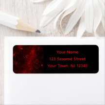Black with Deep Red Giant Spiders Address