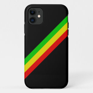 Black with Diagonal Rasta Stripes/ Case-Mate iPhone Case