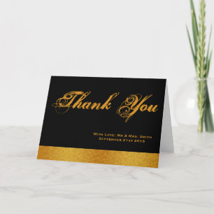 Black with Gold Badge Band Thank You Card