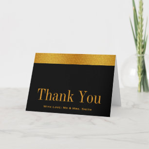 Black with Gold Badge Band Thank You Card
