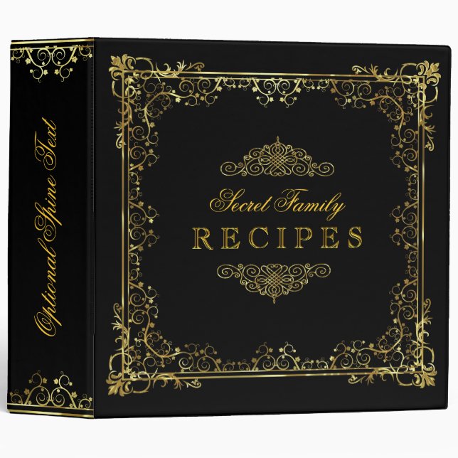 Black With Gold Frame Binder (Front/Spine)