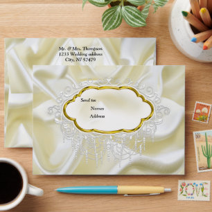 Black with Gold on Silk texture Envelope