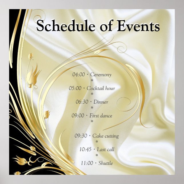 Black with Gold on Silk texture Poster (Front)