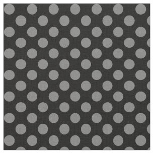 Black with Grey Polka Dot Fabric