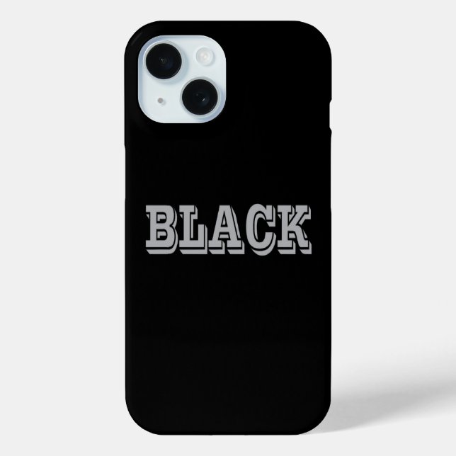Black With Grey Text On Black Solid Colour Case-Mate iPhone Case (Back)