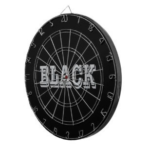 Black With Grey Text On Black Solid Colour Dartboard